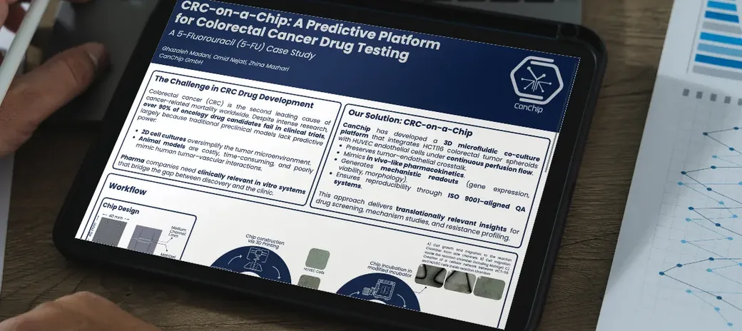 A CanChip study poster open on a tablet