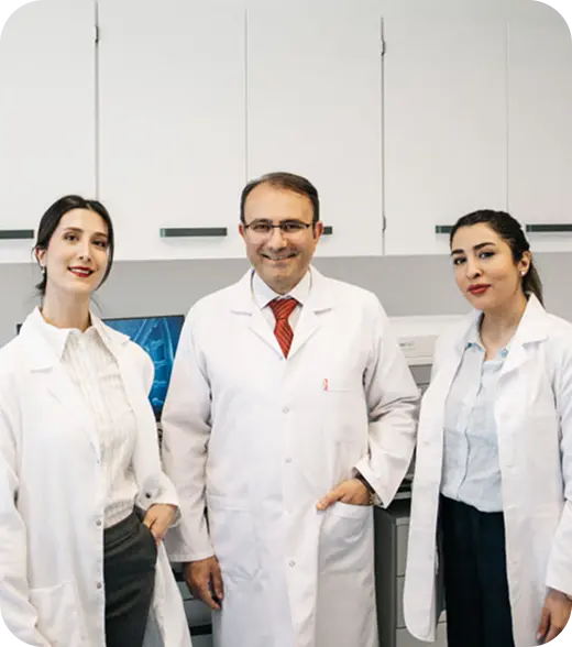 The CanChip team in the laboratory: Ghazaleh Madani, Omid Nejati and Zhina Mazhari